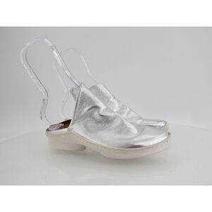 Trippen Plunge Mules Size 35 5 Silver Leather Comfy Shoes Slipper Slip On